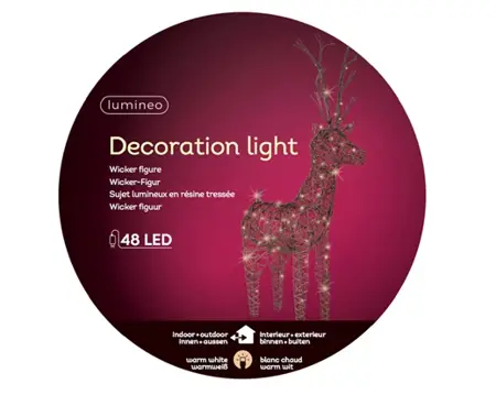 LED deer wicker deer o/d brown/ w/w H.69cm - image 3