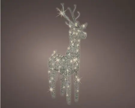 LED deer wicker deer o/d grey/ w/w H.135cm - image 1