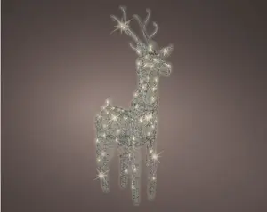 LED deer wicker deer o/d grey/ w/w H.135cm - image 1