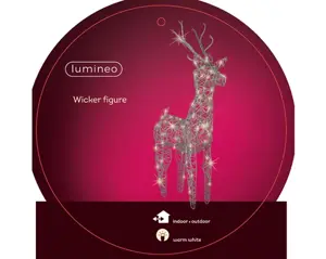 LED deer wicker deer o/d grey/ w/w H.135cm - image 2