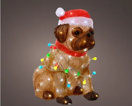 LED dog uk acrylic dog o/d brown/cool w H.42cm - image 1