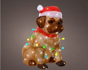 LED dog uk acrylic dog o/d brown/cool w H.42cm - image 1