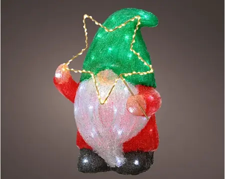 LED gnome acrylic o/d colours/cool w/ w/w H.39.5cm - image 1