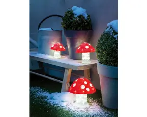 LED mushroom acrylic mushroom o/d red/cool w H.32.5cm - image 2