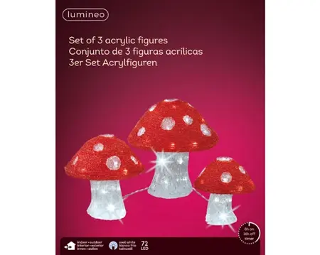 LED mushroom acrylic mushroom o/d red/cool w H.32.5cm - image 3