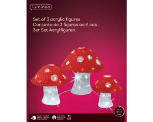 LED mushroom acrylic mushroom o/d red/cool w H.32.5cm - image 3