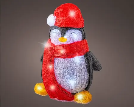 LED penguin acrylic BO o/d colours/cool w H.30cm - image 1