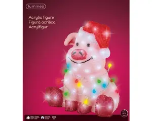 LED pig acrylic pig o/d pink/cool w H.41cm - image 2