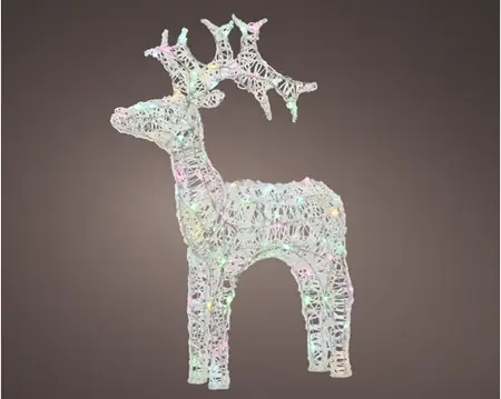 LED reindeer soft acrylic o/d trans/soft multi H.90cm - image 1