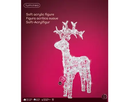 LED reindeer soft acrylic reindeer flashing o/d trans/cool w H.89cm - image 2