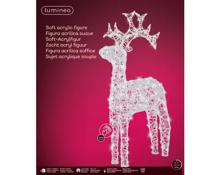 LED reindeer soft acrylic reindeer flashing o/d trans/cool w H.116cm - image 2