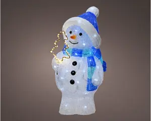 LED snowman acrylic o/d white/cool w/ w/w H.43.2cm - image 1