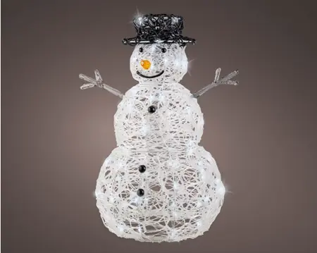 LED snowman soft acrylic snowman flashing o/d trans/cool w H.65cm - image 1