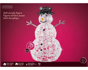 LED snowman soft acrylic snowman flashing o/d trans/cool w H.65cm - image 2