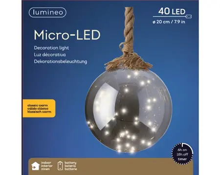 Micro LED ball BO smokey/cl warm 20cm - image 3