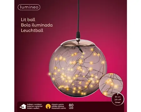 Micro LED ball hanging o/d smokey/cl warm d20cm - image 2