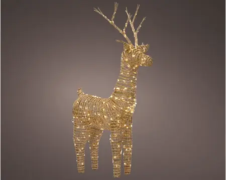 Micro LED reindeer wicker o/d natural/ w/w H.104cm