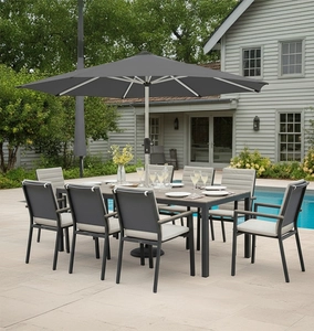 Zurich 8 Anthracite seat Dining Set
